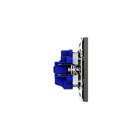 Розетка встраиваемая Voltum S70 с заземлением 16А, (сталь)