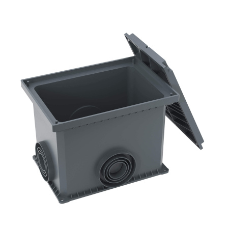 Смотровой переходной колодец с крышкой для двустенных труб, 335х240х255мм DKC