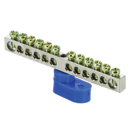 Шина "0" N (6x9мм) 12 отв, цинк синий угловой изолятор PROxima EKF