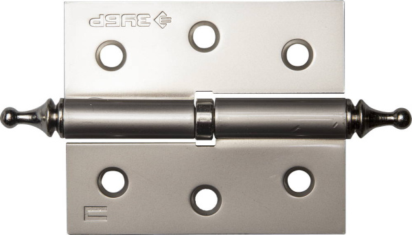 Петля дверная разъемная "ЭКСПЕРТ", 1 подшипник, цвет мат. никель (PN), правая, с крепежом, 75х63х2,5мм,2шт ЗУБР