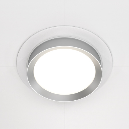 Встраиваемый светильник 1*GX53 15Вт Белый с Серебром IP20 Downlight DL086-GX53-RD-WS Technical Maytoni