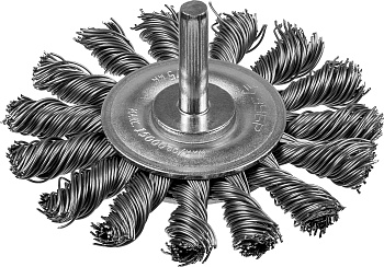 Профессионал. Щетка дисковая для дрели, жгутированная стальная проволока 0,5мм, 75мм ЗУБР