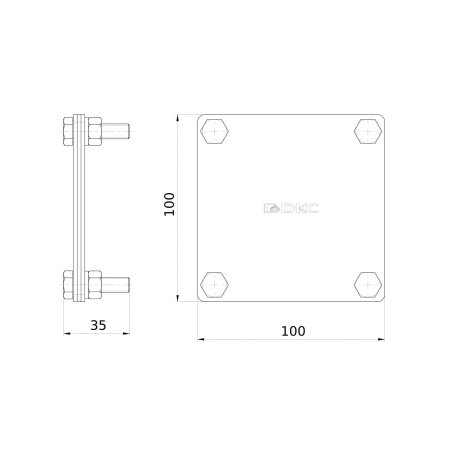 Соединитель полоса-полоса, 100х100 мм DKC