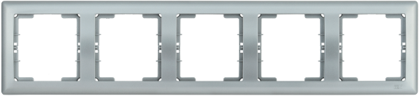 Рамка 5-местная горизонтальная РГ-5-БС BOLERO серебряный IEK