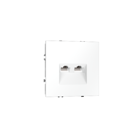 Розетка компьютерная встраиваемая Voltum S70 двойная RJ45+RJ45 КАТ.6, (белый матовый)