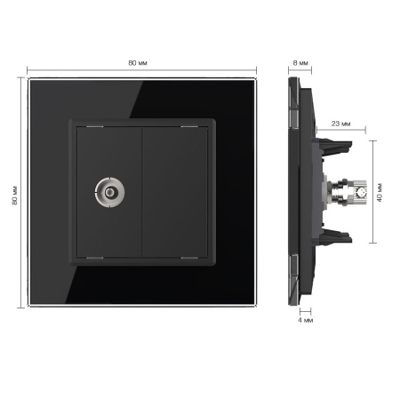 Розетка ТВ Черная Livolo