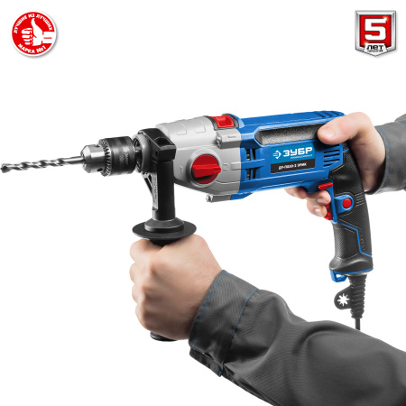 850 Вт ударная 2-х скоростная дрель в кейсе, серия Профессионал ЗУБР
