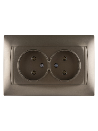 Розетка двойная 2П 10А 250В  бронза "Лама" TDM
