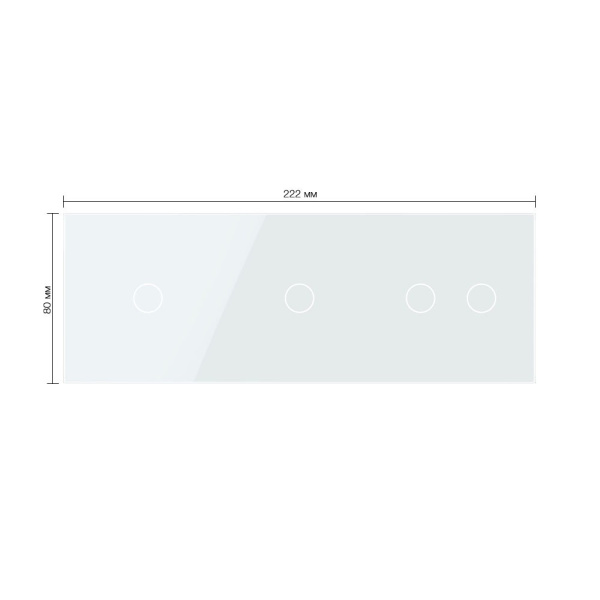 Панель тройная: 1 выключатель + 1 выключатель + 2 выключателя Белая Livolo