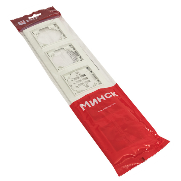 Минск Рамка 5-местная горизонтальная белая EKF