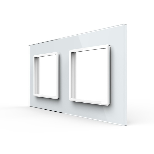 Рамка для розетки двойная Белая Livolo