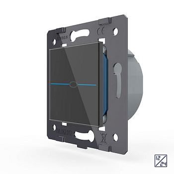 Выключатель Quadro 1 клавиша 12/24В Черный (механизм) Livolo