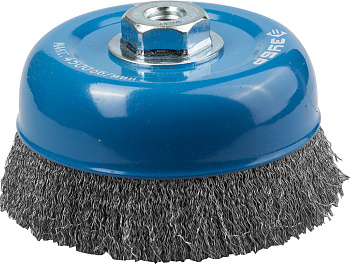 ЭКСПЕРТ. Щетка чашечная для УШМ, витая стальная проволока 0,3мм, 150ммхМ14 ЗУБР