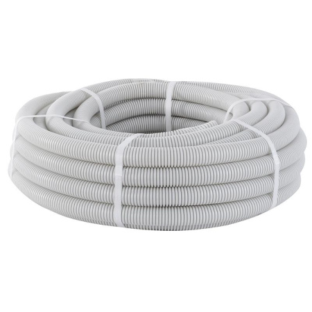 Труба гофр, ПВХ с протяжкой d20 мм (10 м) серая EKF-Plast