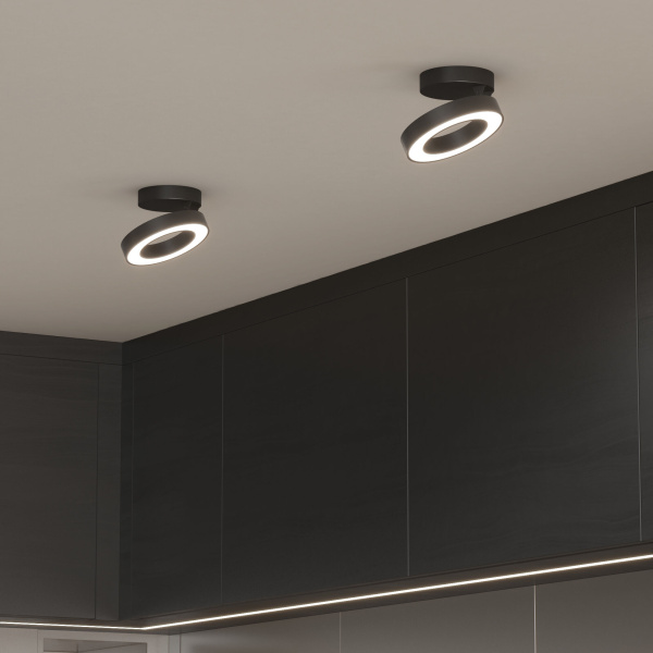 Накладной светодиодный светильник 12Вт 4200К черный IP20 Spila (a060185) Elektrostandard