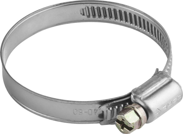 Хомуты НХ-9Н, нерж. сталь, накатная лента 9 мм, 40-60 мм, 5 шт, Профессионал ЗУБР