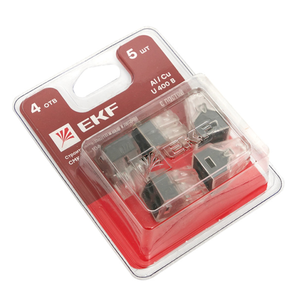 Строительно-монтажная клемма СМК 773-104 4 отверстия 1,0-2,5мм2 блистер (5шт) PROxima EKF