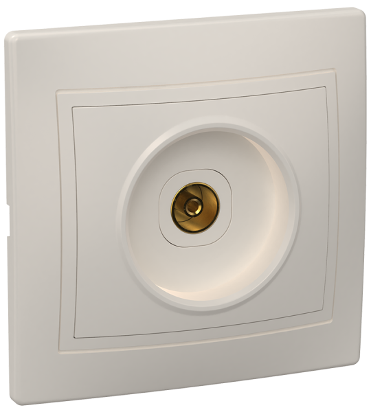 Розетка 1-местная телевизионная РТВ10-ККм КВАРТА кремовый IEK