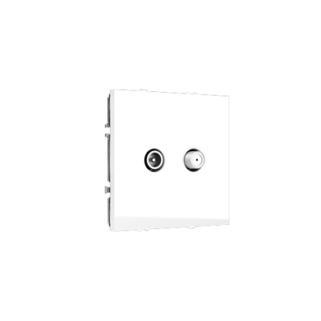Розетка телевизионная встраиваемая Voltum S70 оконечная TV+SAT, (белый глянцевый)