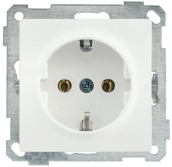 Розетка РС11-1-0-Б с з/з 16А BOLERO белый IEK