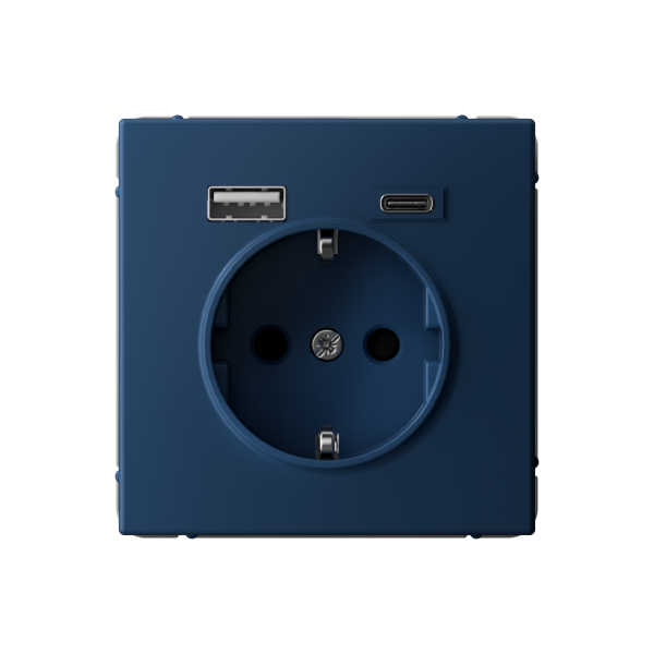 ARTGALLERY РОЗЕТКА 16А с 2 USB A+C, 5В/2,4А/3,0А, 2х5В/1,5А, механизм, АКВАМАРИН Systeme Electric