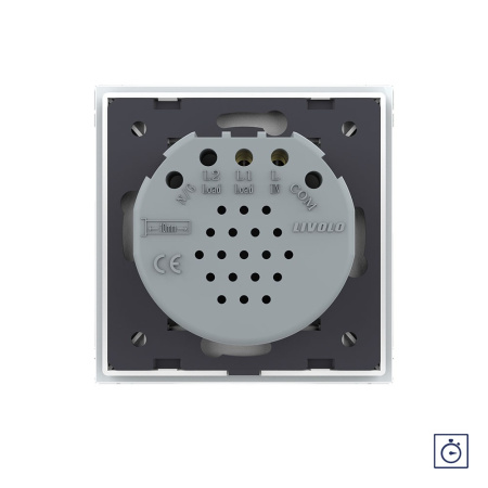 Сенсорный выключатель с таймером Quadro 1 клавиша 1 модуль Белый Livolo