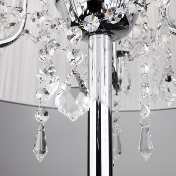 Торшер с абажуром 3*E14 40Вт хром IP20 Allata (2045/3F хром / белый) Eurosvet