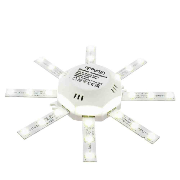 12-15 Комплект светод. линеек "Звездочка" для н/п свет-ка 220В, 8Вт, smd5730, 600 Лм, IP30,6400К, Ø140мм APEYRON