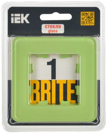 BRITE Рамка 1-мест. РУ-1-2-Бр стекло эко грин RE IEK