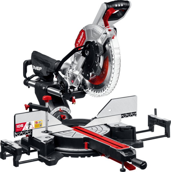 ЗПТ-305-1800 ПЛ пила торцовочная с протяжкой, d 305 х 30 мм, 1800 Вт ЗУБР