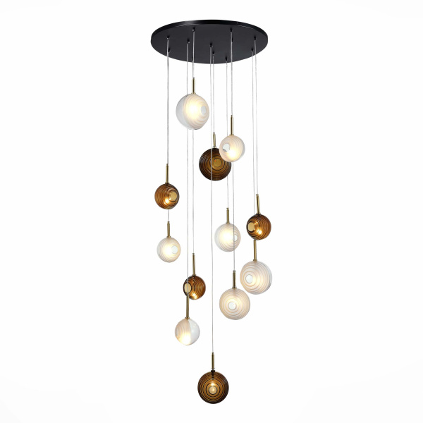 Светильник подвесной Латунь/Черный, Белый G4 12*5Вт SL1183.543.12 ST LUCE