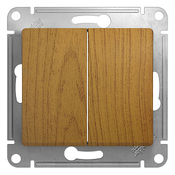 GLOSSA Механизм выключателя 2 кл. 10А дерево дуб Systeme Electric