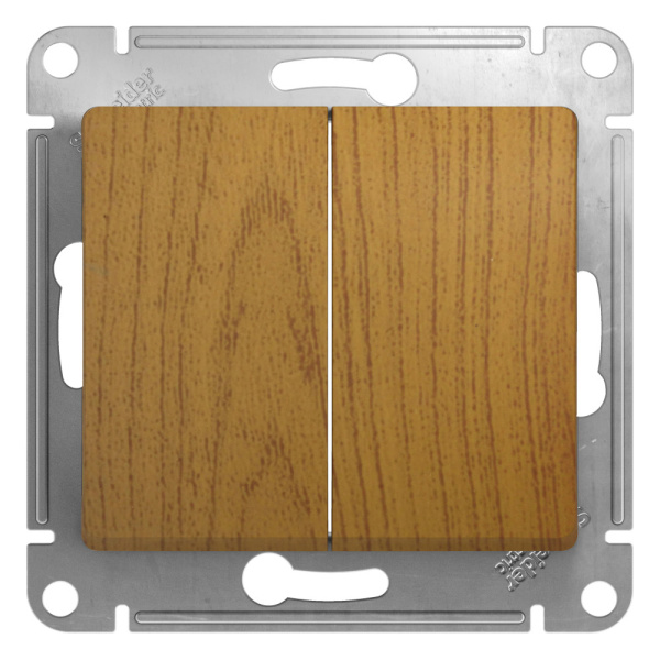 GLOSSA Механизм выключателя 2 кл. 10А дерево дуб Systeme Electric