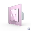 Двухклавишный проходной сенсорный выключатель Module, цвет розовый Livolo