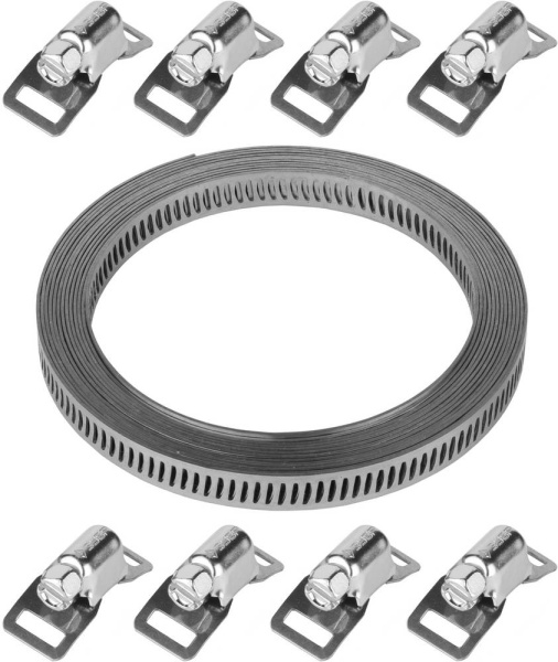 Набор: Хомут универсальный, нержавеющий, 3мх8мм, 8 замков, Профессионал ЗУБР