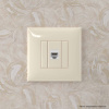 Компьютерная розетка RJ-45 без шторки в стену, кат.6 одинарная, "Avanti", "Ванильная дымка" DKC