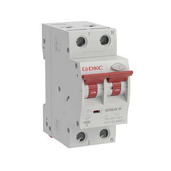 Автоматический выключатель дифференциального тока YON мАx типа MDR 1П+N 30мА 50А хар-ка C 6кА тип А DKC Автоматический выключатель дифференциального тока YON мАx типа MDR 1П+N 30мА 50А хар-ка C 6кА тип А DKC