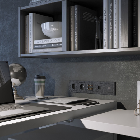 Hammer Механизм розетки комп. СУ Ethernet RJ-45 . Черный IP20 Werkel