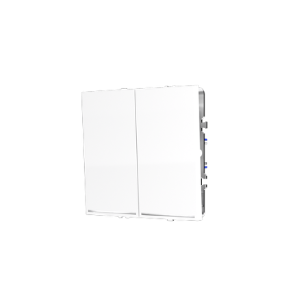 Выключатель встраиваемый Voltum S70 двухклавишный с подсветкой 10А, (белый глянцевый)