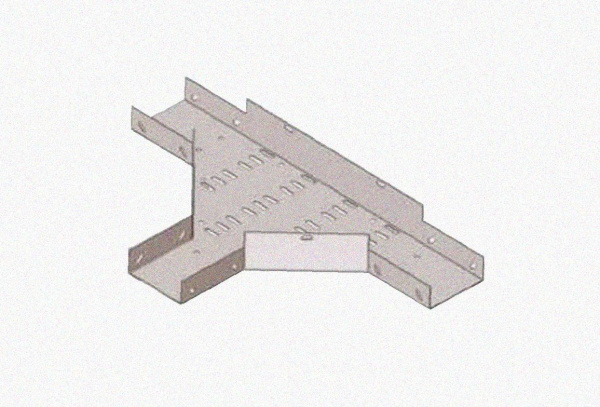 Лоток тройниковый замковый перфорированный ОТЗ 400х80 УТ1,5, оцинкованный лист, S1,0