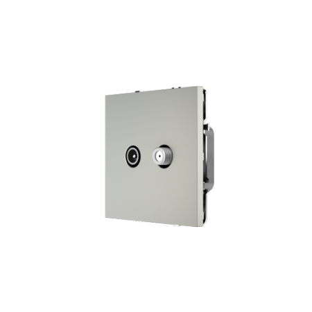 Розетка телевизионная встраиваемая Voltum S70 оконечная TV+SAT, (сталь)