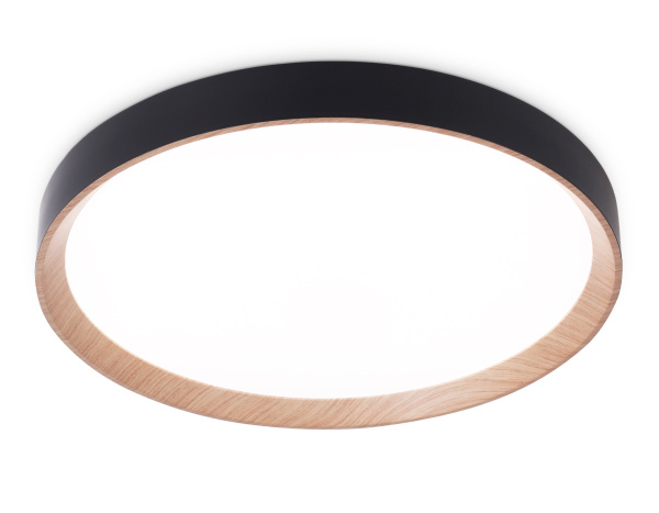 Потолочный светодиодный светильник с пультом FZ1326 BK/LWD черный/светлое дерево IP20 60W 3000-6400K D490*80 (ПДУ ИК) Ambrella Light