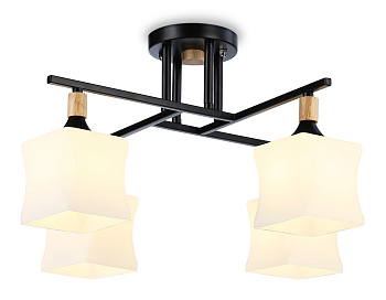 Светильник подвесной TR9497/4 BK/FR черный/белый матовый E27/4 max 40W D495*280 Ambrella Light