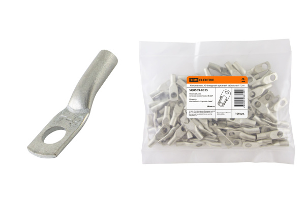 Наконечник JG-6 медный луженый кабельный TDM Наконечник JG-6 медный луженый кабельный TDM