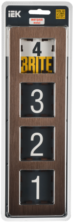 BRITE Рамка 4-мест. РУ-4-1-Бр металл коричн. RE AL IEK