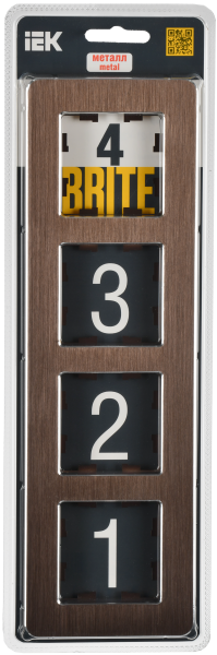 BRITE Рамка 4-мест. РУ-4-1-Бр металл коричн. RE AL IEK