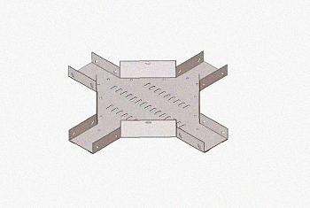 Лоток крестообразный замковый глухой КМЗГ 50х50 УТ1,5, оцинкованный лист, S0,8