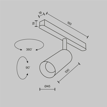 Трековый светильник LED 5Вт Бело-черный IP20 Magnetic track system Exility TR032-4-5W3K-M-DS-BW Technical Maytoni