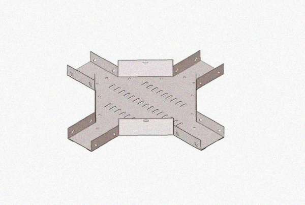 Лоток крестообразный замковый глухой КМЗГ 50х50 УТ1,5, оцинкованный лист, S0,8