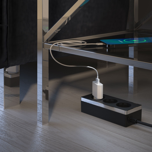 Удлинитель Gallant 3-х местный 3 м черный/хром Werkel